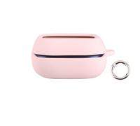 Funda de silicona suave para auriculares inalámbricos JBL LIVE Beam 4, funda protectora con hebilla redonda, puerto de carga accesible (rosa)