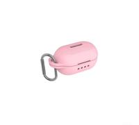 Funda de silicona suave para auriculares Raycon Everyday Classic, colorida funda protectora a prueba de golpes para auriculares inalámbricos verdaderos, funda de carga con clip de mosquetón (rosa)
