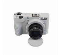 Funda de silicona suave para cámara Canon PowerShot V1, color gris, textura brillante, armadura de goma