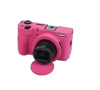 Funda de silicona suave para cámara Canon PowerShot V1, color rojo rosa, textura brillante, armadura de goma, protector de cuerpo para cámara Canon PowerShot V1