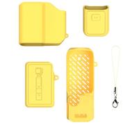 Funda de silicona suave para cámara DJI Pocket 4 Pro, cubierta protectora completa, a prueba de golpes y caídas, protector de refrigeración, corte de precisión para cargar (juego de 4 piezas, amarillo