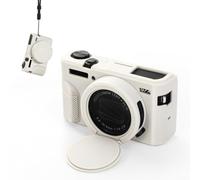 Funda de silicona suave para Canon G7X Mark II diseñada para un ajuste delgado y protección de la lente contra el polvo y los arañazos (blanco)