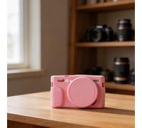 Funda de silicona suave para Canon PowerShot G7 X para cámara digital Mark II, para funda protectora delgada con cubierta de lente, protección antiarañazos, diseño ligero (rosa)