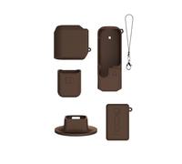 Funda de Silicona Suave para DJI Osmo Pocket 4 - Cubierta Antigolpes de 3mm con Base y Correa de Muñeca, Agarre Antideslizante, Protección contra Caídas, Fácil Acceso a Puertos y Pantalla (Marrón)
