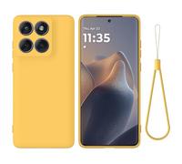 Funda de Silicona Suave para Motorola Edge 60 Pro, Carcasa Antigolpes con Forro de Microfibra, Protección Antiarañazos para Hombres y Mujeres Funda para Motorola Edge 60 Pro (Amarillo Limón)