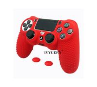 Funda de silicona suave roja antideslizante para el mando Sony PlayStation Dualshock 4 PS4 DS4 Pro Slim