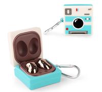 Funda de silicona XMBYGY con llavero para Samsung Galaxy Buds2 Pro (2022), Galaxy Buds 2 (2021), Galaxy Buds Pro (2021), Galaxy Buds Live (2020) (RetroCameraBU)