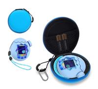 Funda de silicona y estuche de EVA para Tamagotchi Paradise, set con tapa de silicona, collar, clip para cinta de correr, resistente a golpes/polvo, ideal para juguete de mascota virtual (Azul claro)