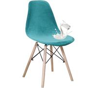 Funda De Silla Nórdica De Terciopelo - Juego De 1,2,4,6,8Fundas Elásticas, Lavables Y Ajustables para Comedor, Cocina Y Oficina(Turquoise Blue,6 PCS)