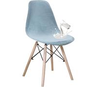 Funda De Silla Nórdica De Terciopelo - Juego De 1,2,4,6,8Fundas Elásticas, Lavables Y Ajustables para Comedor, Cocina Y Oficina(Light Blue,8PCS)