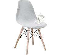 Funda De Silla Nórdica De Terciopelo - Juego De 1,2,4,6,8Fundas Elásticas, Lavables Y Ajustables para Comedor, Cocina Y Oficina(Light Grey,4PCS)