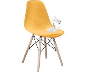 Funda De Silla Nórdica De Terciopelo - Juego De 1,2,4,6,8Fundas Elásticas, Lavables Y Ajustables para Comedor, Cocina Y Oficina(Yellow,6 PCS)