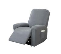 Funda de Sillón Relax Elástica para Sillón Reclinable, Funda Reclinable con Bolsillos Laterales, Funda para Sofá con Todo Incluido, Antideslizante Extraíbles y Lavables Fundas Protector (Gris)