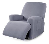 Funda de Sillon Relax Reclinable 4/6/8 Piezas, Elástica Jacquard Fundas de Sofá 1/2/3 Plaza con Bolsillos Laterales, Extraíbles y Lavables Antideslizante Fundas para Sillón Reclinable Relax ( Color :