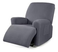 Funda de Sillon Relax Reclinable 4/6/8 Piezas, Elástica Jacquard Fundas de Sofá 1/2/3 Plaza con Bolsillos Laterales, Extraíbles y Lavables Antideslizante Fundas para Sillón Reclinable Relax ( Color :