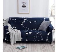Funda De Sofa 2 Plazas Funda Sofá Elástica En Spandex,Antideslizante | Estrella Blanca Cubre Sofá Antimanchas Lavable,protector sofa Anti Gatos Perros Con Reposabrazos