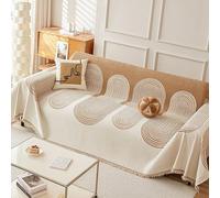 Funda de Sofá 3 Plazas, Cubre Sofá, Manta Cubre Sofa Four Seasons, Universal, Reversible, Protector de Sofa para Perros Gatos,Beige,71 * 189in/180 * 480cm