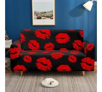 Funda De Sofa 3 Plazas Marcas De Beso Funda de sofá de Alta Elasticidad,Cubre Sofa 3 Plazas,Moderna,Jacquard para salón, protección para Perros y Mascotas