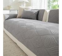 Funda de sofá Acolchada de algodón, Funda de Cama Antideslizante, Funda de sofá festoneada, Funda Protectora de Muebles Lavable(Gris,110 * 180cm)