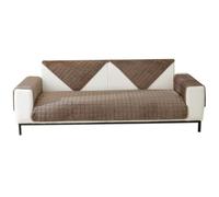 Funda de sofá Acolchada Funda de Couch Antideslizante Terciopelo Grueso L-Forma Esquina sofá Protección Antiarañazos Animal Salón（Ancho 110 cm × Largo 110 cm,Marrón