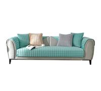 Funda de sofá Acolchada Funda de Couch Antideslizante Terciopelo Grueso L-Forma Esquina sofá Protección Antiarañazos Animal Salón（Ancho 90 cm × Largo 160 cm,Verde