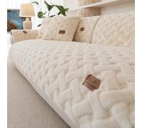 Funda de Sofá Antideslizante Cubre Sofas de Felpa de Conejo Gruesa Cojín Protector para Muebles A 70x210cm/27.5x82.7in