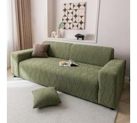 Funda de Sofá Antideslizante Funda de Sofá Protector de Muebles Lavable Universal de Alta Elasticidad Se Admiten Mascotas para Sofá Seccional Green 190-230cm