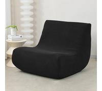 Funda De Sofá Cama 1 Plaza Sin Brazos Elástica, Ajustable para Sillón Y Pouf, Protector Lavable A Máquina Impermeable A Prueba Mascotas(Negro)