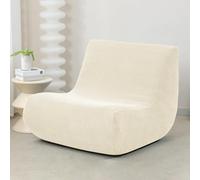 Funda De Sofá Cama 1 Plaza Sin Brazos Elástica, Ajustable para Sillón Y Pouf, Protector Lavable A Máquina Impermeable A Prueba Mascotas(Beige)