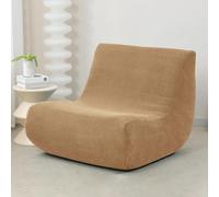 Funda De Sofá Cama 1 Plaza Sin Brazos Elástica, Ajustable para Sillón Y Pouf, Protector Lavable A Máquina Impermeable A Prueba Mascotas(Light Coffee)