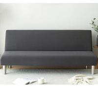 Funda de sofá cama sin brazos, funda elástica para sofá plegable sin reposabrazos, protector lavable para 2/3 plazas, ideal para hogares con mascotas o niños, 14 opciones de color (gris claro, 150-190