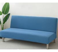 Funda de sofá cama sin brazos, funda elástica para sofá plegable sin reposabrazos, protector lavable para 2/3 plazas, ideal para hogares con mascotas o niños, 14 opciones de color (azul vaquero, 190