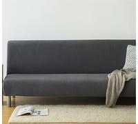 Funda de sofá cama sin brazos, funda elástica para sofá plegable sin reposabrazos, protector lavable para 2/3 plazas, ideal para hogares con mascotas o niños, 14 opciones de color (gris oscuro, 150