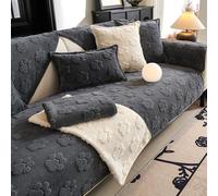 Funda de sofá con Estampado de Pata de Perro, Fundas de sofás Bordada Acolchada de algodón, Antideslizante, Suave, Lavable, Protector de Muebles para Mascotas Grey 110 * 240cm/43.31 * 94.49in