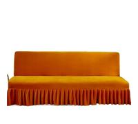 Funda de Sofá con Falda Funda elástica for sofá Cama, Funda for sin Brazos con Falda, Protectora for Muebles, 1 Pieza(Orange,M 150-170cm)