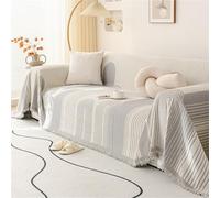 Funda de sofá de 3 plazas, protector de sofá gris con 3 cojines, funda impermeable para muebles (180 x 230 cm) y elegante funda de sofá para sala de estar