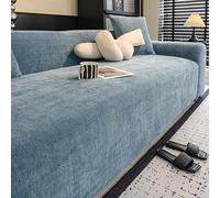 Funda de Sofá de Chenilla 1/2/3/4/5 Plazas, Funda para Sofa Universal Antideslizante, Sofa Cover Elásticas Lavable, Cubre Sofas para Salón Sky-Blue 2-Seater-(145-185cm)
