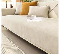 Funda de sofá de Chenilla Suave - Antideslizante, Lavable y Apta para Mascotas. Protector de sofá Que se Adapta a Varios Estilos. Colores Modernos para la decoración del hogar (Beige, 70x70c