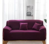 Funda de sofá de Color sólido elástica, Funda Universal de sofá con Cobertura Completa, Fundas para sofá en Forma de L, Protector de Muebles- Purple|| 3 Seater(190-230cm)