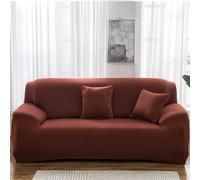 Funda de sofá de Color sólido elástica, Funda Universal de sofá con Cobertura Completa, Fundas para sofá en Forma de L, Protector de Muebles- Brown 02|| 3 Seater(190-230cm)
