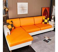 Funda de sofá de cuero PU lujosa para 2, 3 y 4 plazas, funda de esquina elástica impermeable con elástico, protector de sofá para mascotas y niños