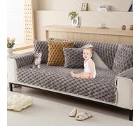 Funda de sofá de felpa 3D, gruesa, antideslizante, lavable, apta para mascotas, color verde, se adapta a 1/2/3/4 plazas, 90 x 160 cm, protector para muebles