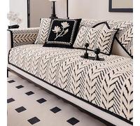 Funda de sofá de felpa, base de silicona antideslizante for un ajuste estable, también se puede utilizar como tapete for mascotas, tapete de juego o manta for exteriores(Black,27.6x82.7 in/70x210cm)