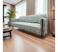 Funda de sofá de felpa, funda universal para sofá esquinero con soporte antideslizante, verde, 90 x 280 cm, elegante protector de muebles para sofás en forma de L