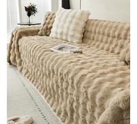 Funda de sofá de Felpa Gruesa con Forma de Conejo para 1, 2 o 3 plazas, Lavable, para sofás esquineros en Forma de L, Manta cálida para Todas Las Estaciones para mamá, marrón, 70 * 188 pulga