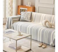 Funda de sofá de felpilla lavable de doble cara, antideslizante y resistente a los arañazos, protector de muebles gris claro para sofá y mantel de 180 x 90 cm