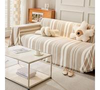 Funda de sofá de felpilla lavable de doble cara, antideslizante y resistente a los arañazos, versátil protector de muebles color caqui para sala de estar, 180 x 180 cm