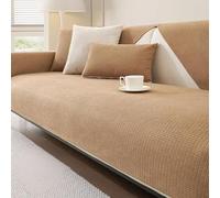 Funda de sofá de felpilla Suave 1/2/3/4 Plazas en Forma de L, Antideslizante, Lavable y Apta para Mascotas, se Adapta a múltiples Estilos, Modernos para decoración del hogar(Café,110x240cm)
