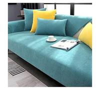 Funda de sofá de felpilla Suave 1/2/3/4 Plazas en Forma de L, Antideslizante, Lavable y Apta para Mascotas, se Adapta a múltiples Estilos, Modernos para decoración del hogar(Lake Blue,70x180cm)