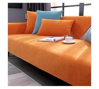 Funda de sofá de felpilla Suave 1/2/3/4 Plazas en Forma de L, Antideslizante, Lavable y Apta para Mascotas, se Adapta a múltiples Estilos, Modernos para decoración del hogar(Orange Yellow,90x240cm)